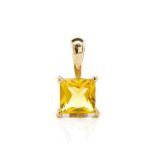 Citrine and 9ct yellow gold pendant