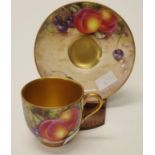 Signed Royal Worcester coffee cup & saucer