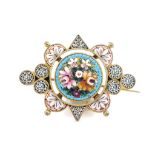 Antique micro mosaic brooch