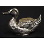Edward VII sterling silver "Duck" pin cushion