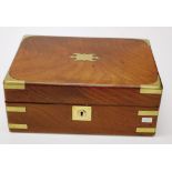 George III mahogany brass bound jewellery box