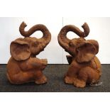 Pair cast iron Elephant figures