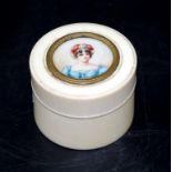 Early handpainted miniature portrait ivory box