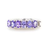 Tanzanite and white gold ring