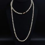 Baroque pearl opera length necklace