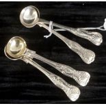 Two pair of plated Kings pattern mustard spoons