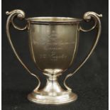 Sterling silver two handled trophy cup