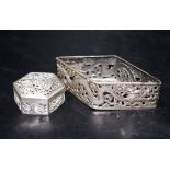 Chinese pierced silver base