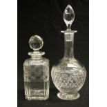 Two good cut crystal spirit decanters