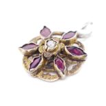 Georgian silver gilt and almandine garnet pendant