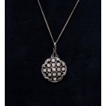 Art nouveau paste gemstone and metal pendant