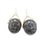 Whitby jet drop earrings