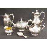 Vintage five piece silver plate tea & coffee set