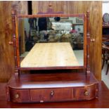 19th century string inlaid toilet mirror