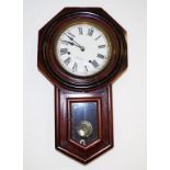 Vintage Ansonia timber cased wall clock