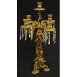 French ormolu five branch candelabrum