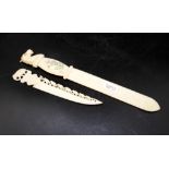 Two various carved ivory letter openers