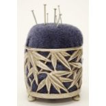 Chinese silver pin cushion