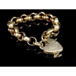 9ct yellow gold fancy belcher link bracelet