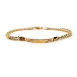 9ct yellow gold ID bracelet