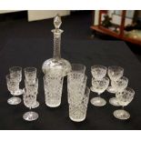 Part cut glass drinks set