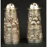 Asian silver salt & pepper shakers