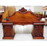 Victorian mahogany pedestal sideboard