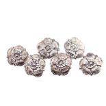 Set of six Edwardian sterling silver buttons