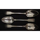 Three George III Irish sterling silver tablespoon