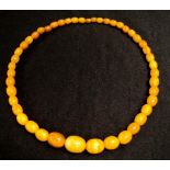 Chinese amber bead necklace