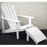 Adirondack outdoor chair and stool