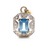 Topaz and diamond set 9ct yellow gold pendant