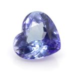 Loose tanzanite heart cut gemstone