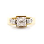 Diamond and 18ct two tone gold & platinum ring