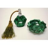 Art Deco Malachite glass perfume bottle