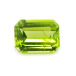 Loose emerald cut peridot