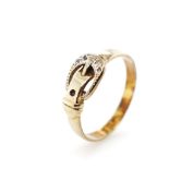 9ct yellow gold buckle ring