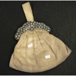 Antique moonstone set clasp evening bag