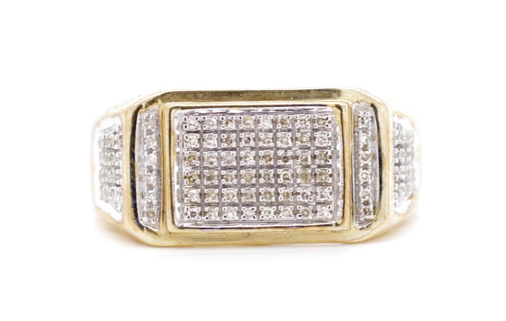 Pave diamond and yellow gold ring - Image 2 of 4
