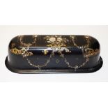 Vintage lacquer & Mother of Pearl jewellery casket