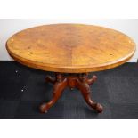 Victorian walnut loo table