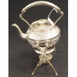 Vintage silver plate kettle & burner stand