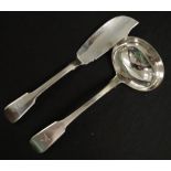 George III Irish sterling silver ladle & knife