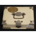 Vintage silver plate & composition sewing box