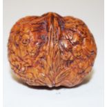 Vintage Chinese carved figural walnut shell