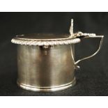 Victorian large round sterling silver mustard pot