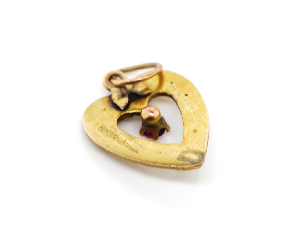 Antique yellow gold heart pendant - Image 2 of 2