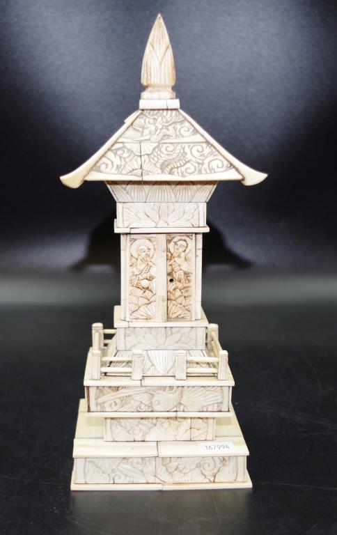 Oriental bone Buddhist shrine - Image 2 of 7