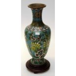 Vintage Chinese cloisonne vase & stand