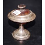 George V sterling & tortoiseshell lidded bowl